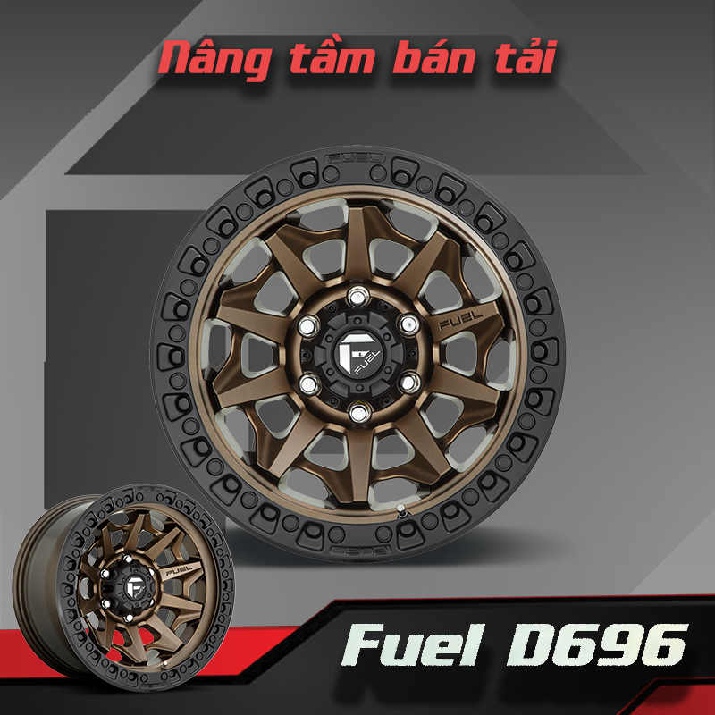 Mâm Fuel Covert D696 18 inch - Màu Đồng Đen