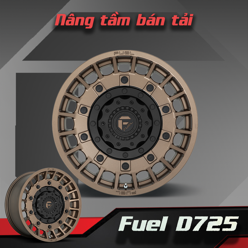 Mâm Fuel Militia D725 17 inch - Màu Đồng Bronze