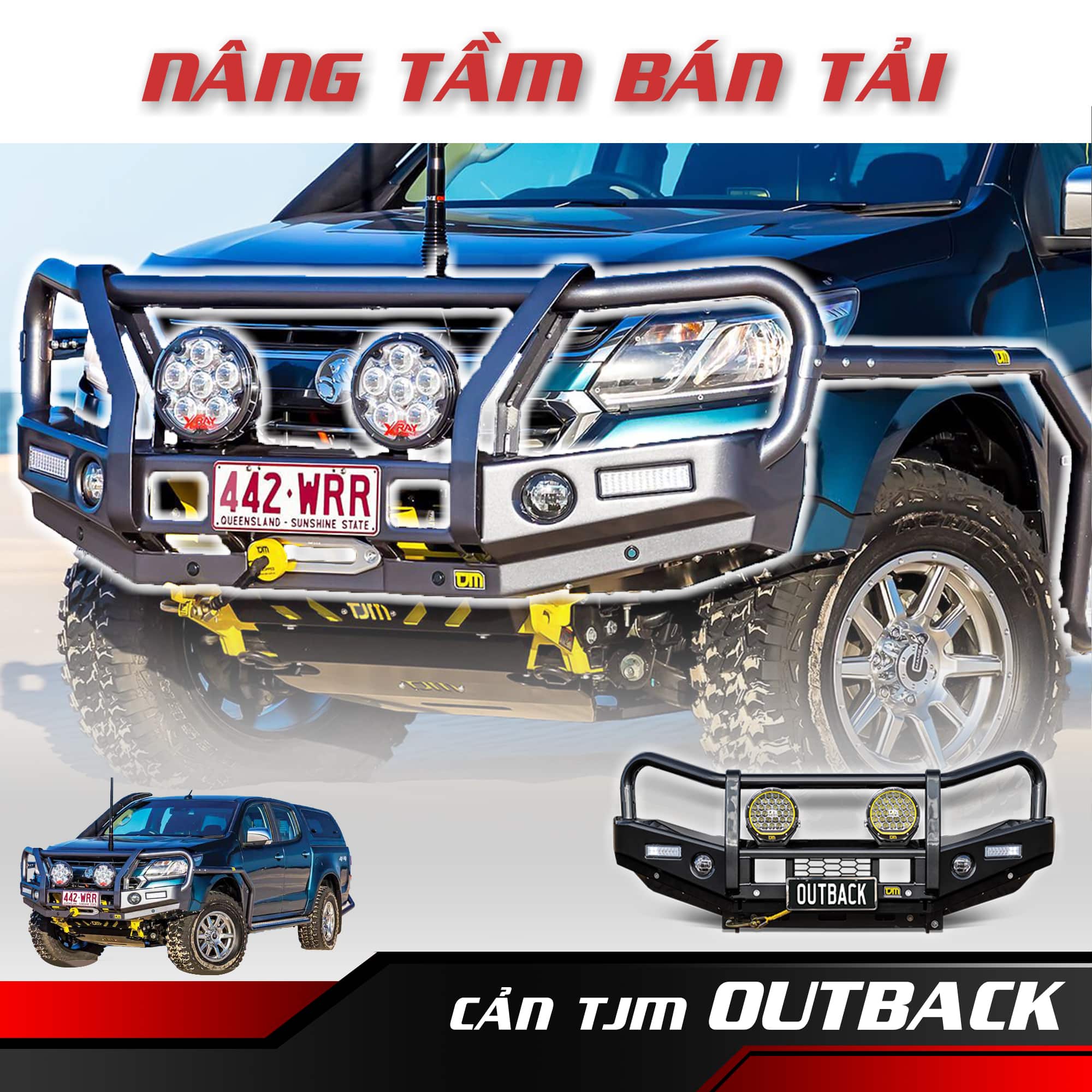 TJM OUTBACK BULL BAR T13 CHO CHEVROLET COLORADO VÀ TRAILBLAZER (2016+)