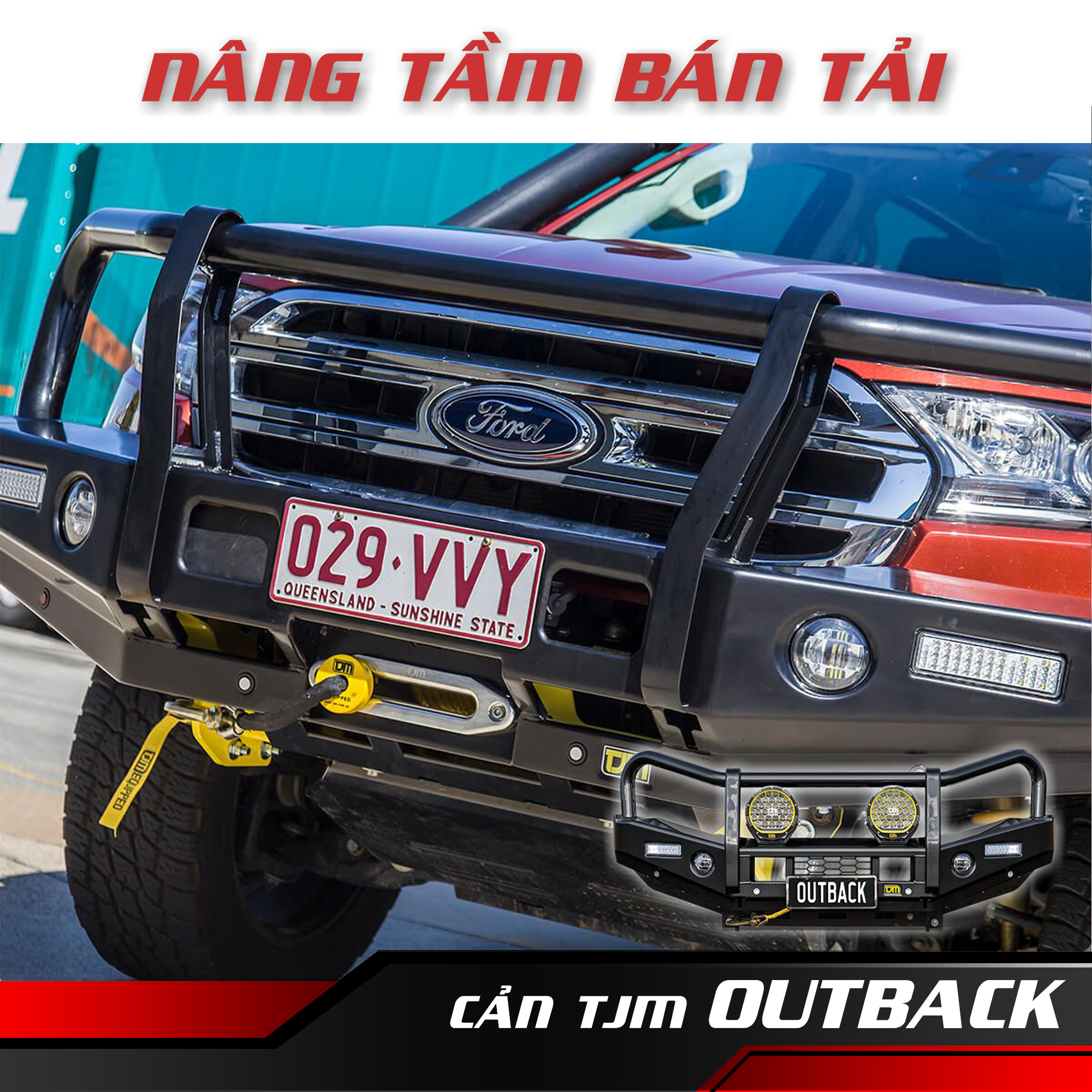 TJM OUTBACK BULL BAR T13 CHO FORD RANGER & EVEREST (2015+)sp1