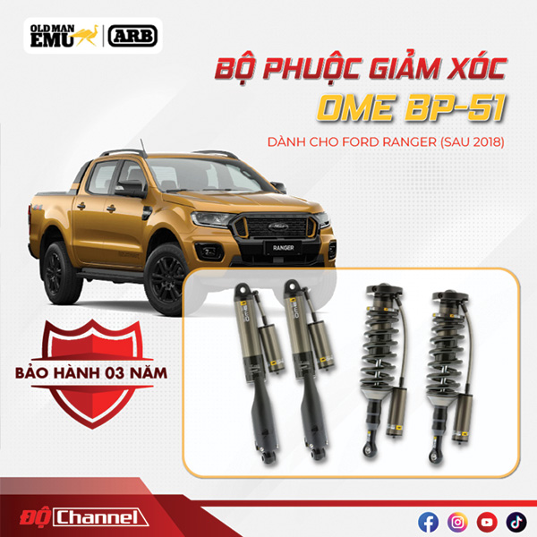 Phuộc BP51 Ford Ranger 2.0 Bi-Turbo sau 2018