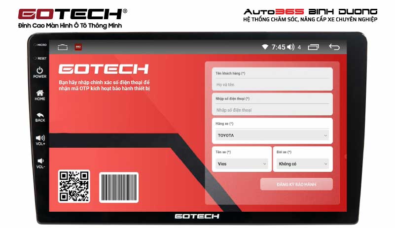 Bảo hành điện tử thuận tiện thông qua ứng dụng GOTECH Service.