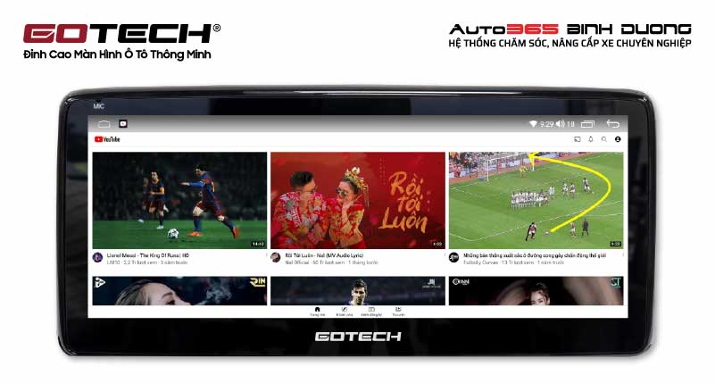 Nghe nhạc, giải trí đa phương tiện với màn hình ô tô thông minh Gotech