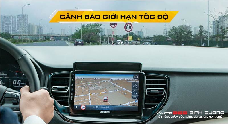 Zestech có tính năng cảnh báo giới hạn tốc độ và hiển thị mật độ giao thông.