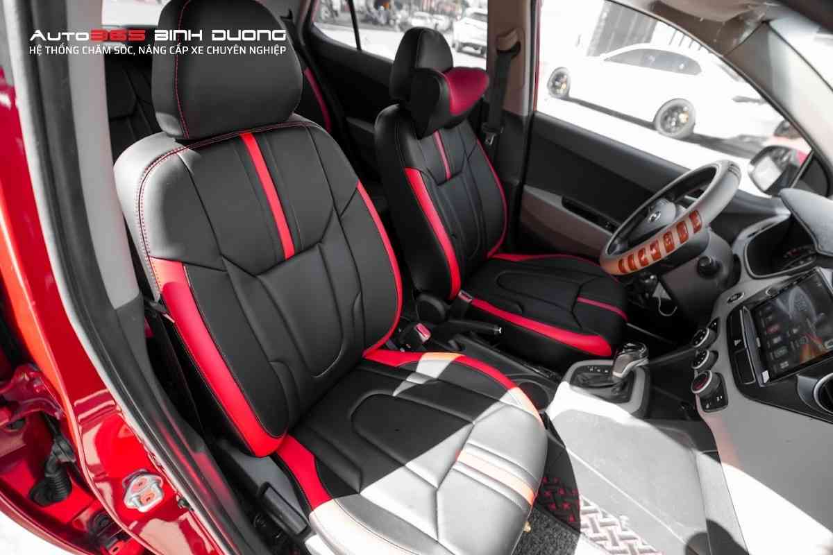 30+ Mẫu Bọc Ghế Da Ô Tô Đẹp Nhất 2026 Tại Auto365 Bình Dương - Auto365 Bình Dương Thiết kế bọc da ghế ô tô thể thao với sắc đen những đường nét viền đỏ cá tính