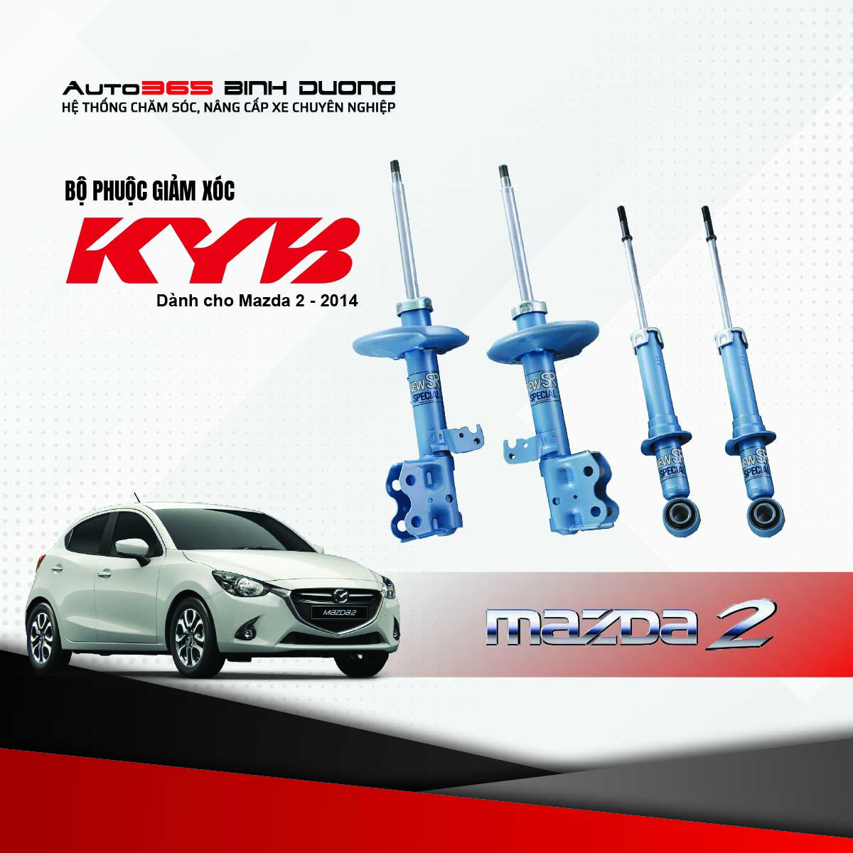 Phuộc KYB Xe Mazda 2 2014 | Giảm Xóc Hiệu Năng Cao