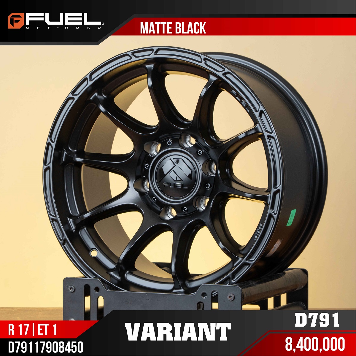 MÂM FUEL VARIANT D791 MATTE BLACK 17 INCH ET1