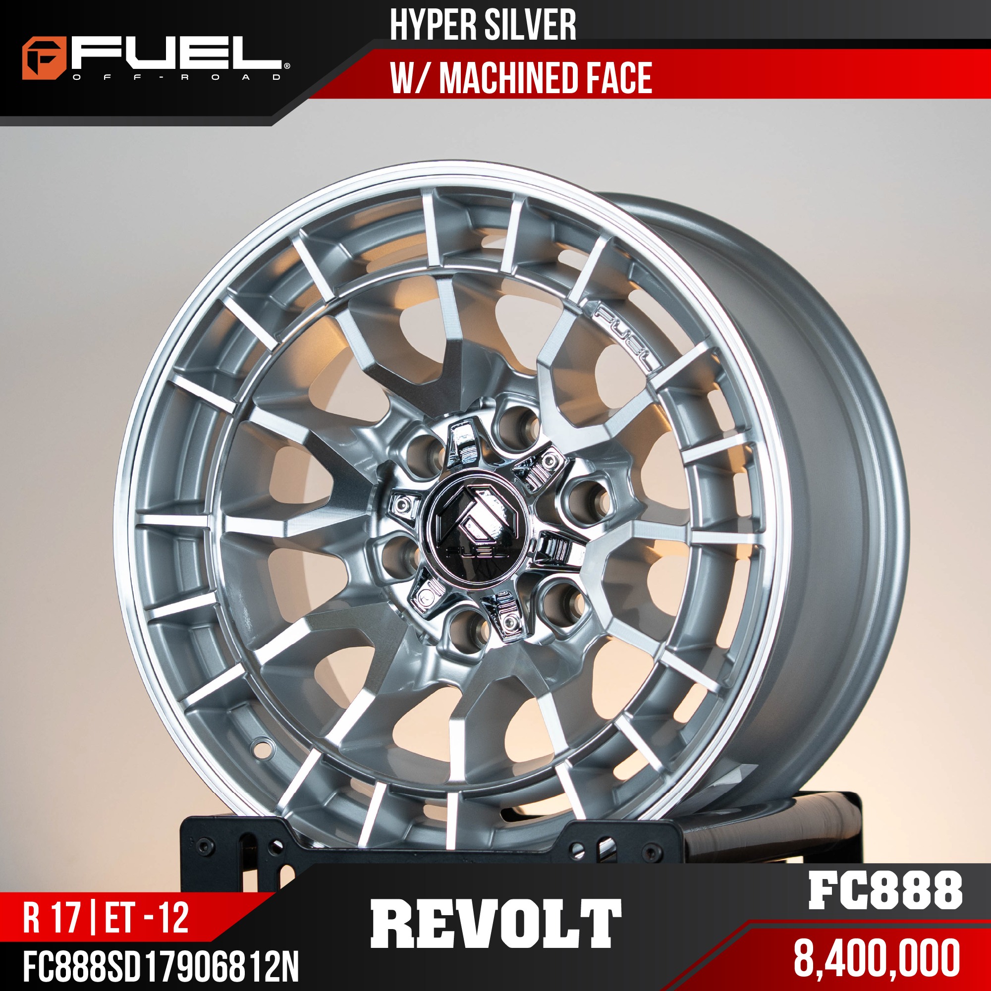 MÂM FUEL REVOLT FC888 HYPER SILVER W MACHINED FACE