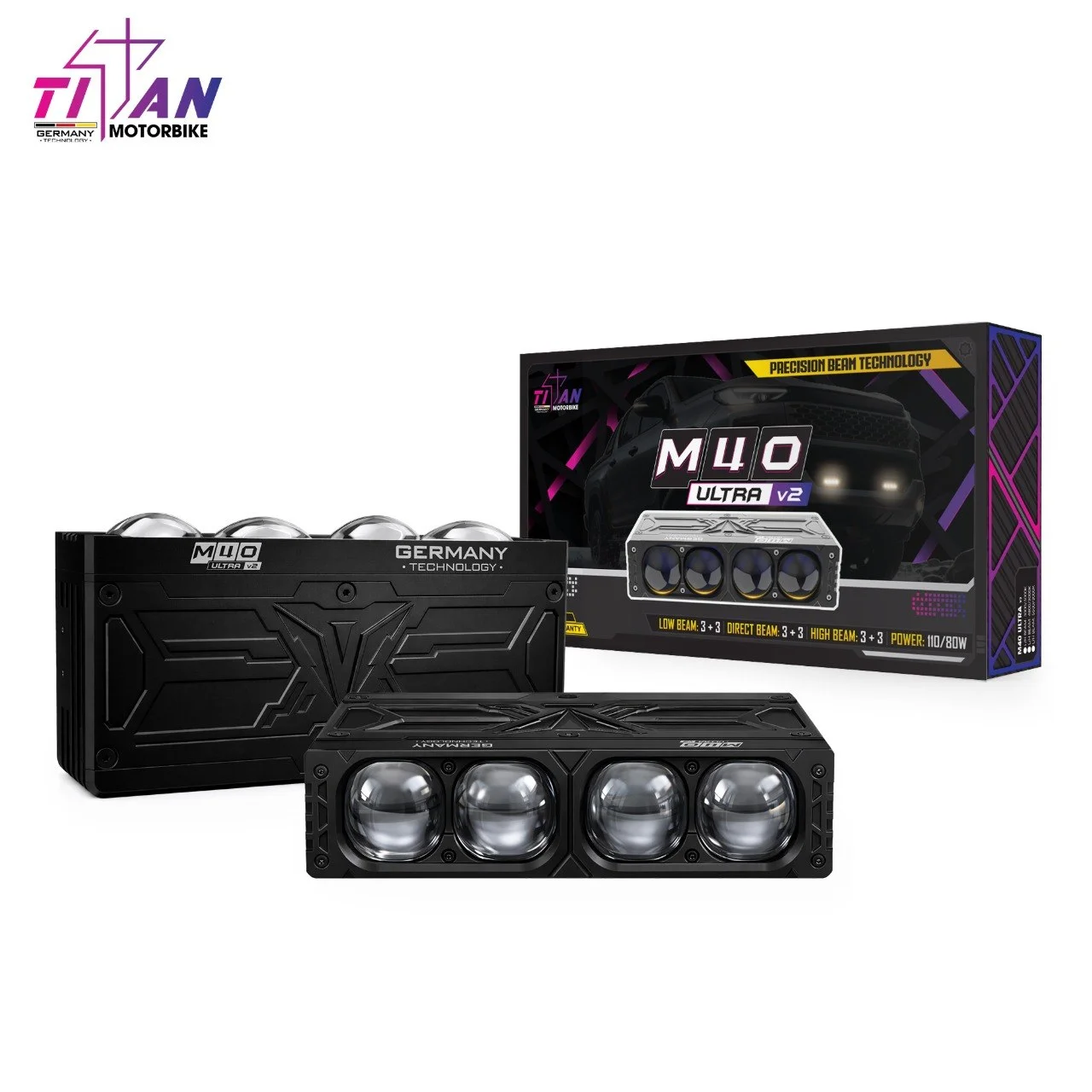 ĐÈN TRỢ SÁNG TITAN M40 ULTRA V2 | Auto365 Bình Dương