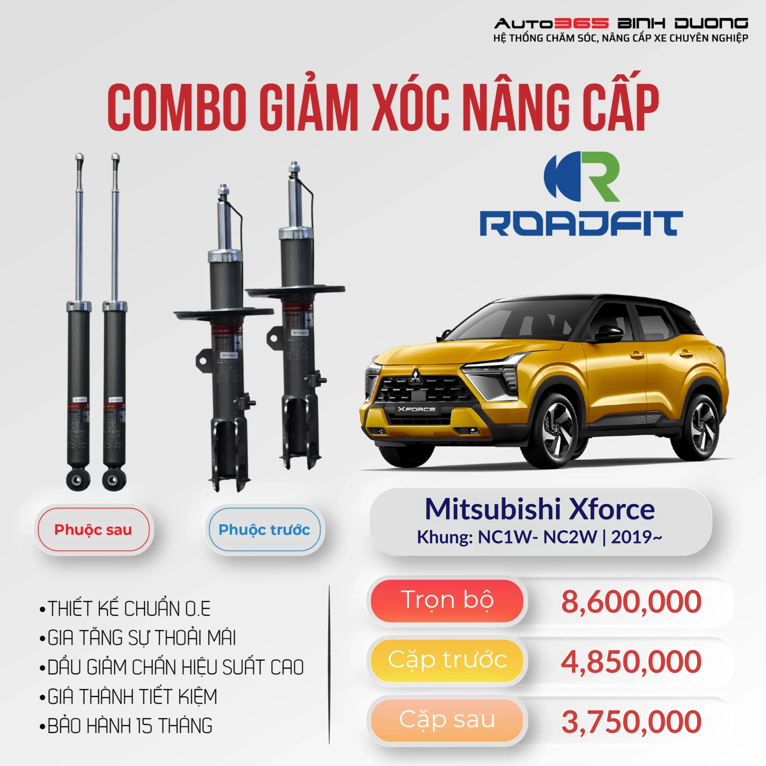 Phuộc Roadfit cho Mitsubishi Xforce (2017-2020)