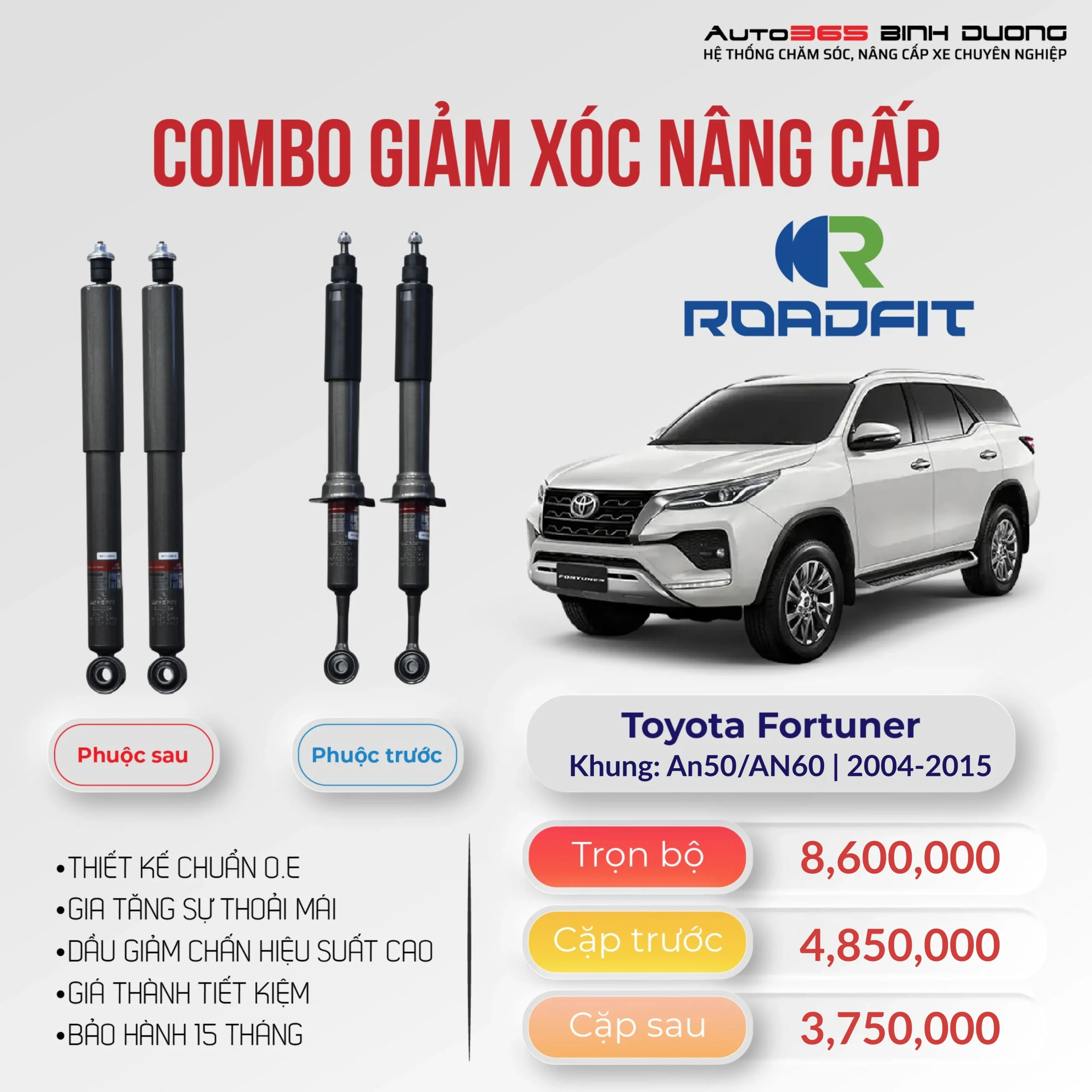 Phuộc Roadfit cho Toyota Fortuner