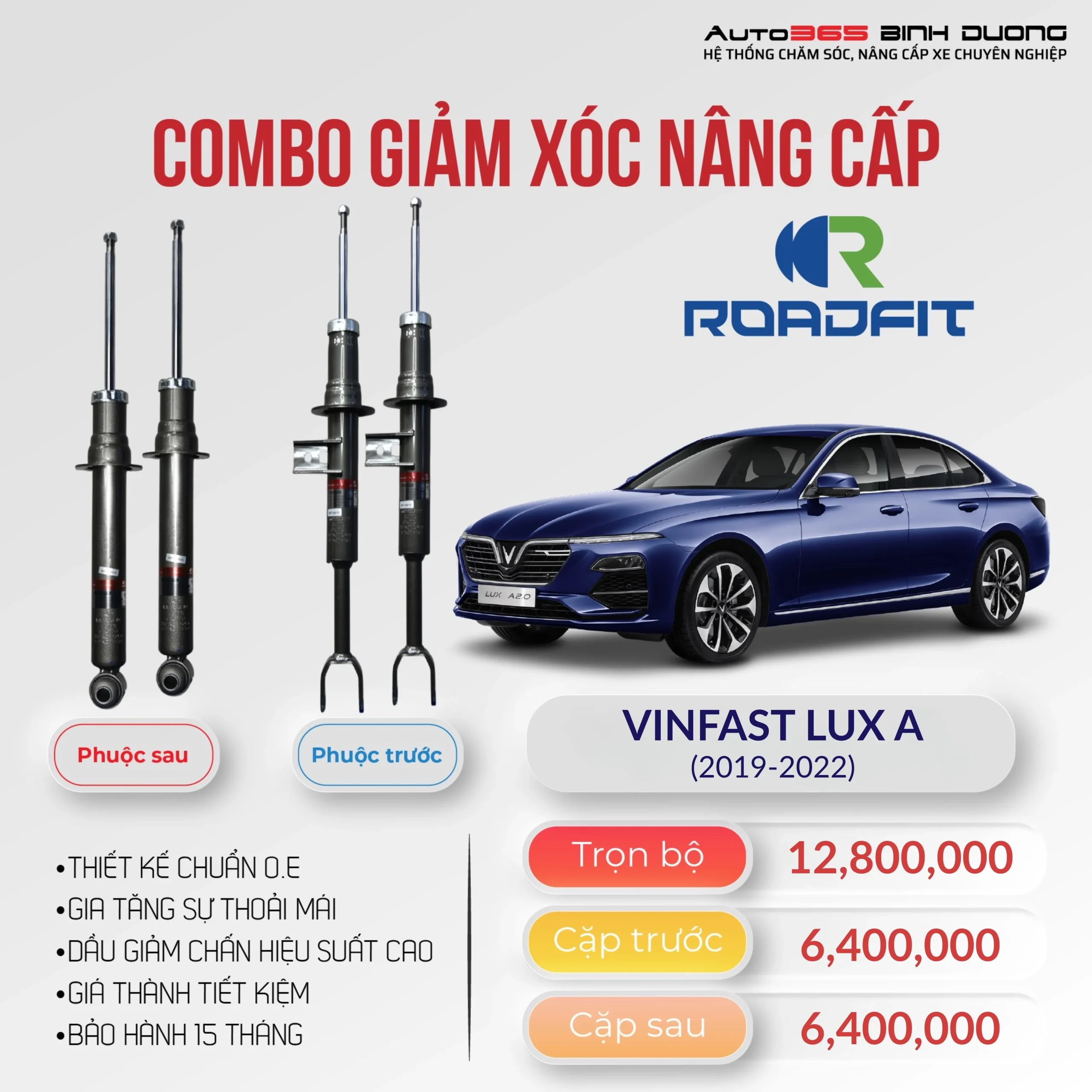Phuộc Roadfit cho VinFast Lux A