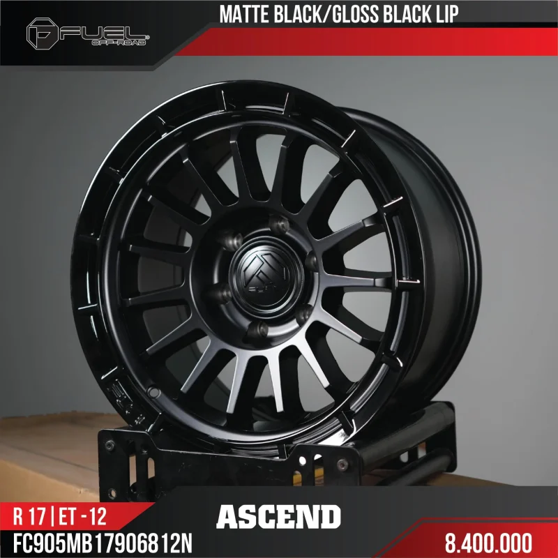 Mâm Fuel 17inch ET-12 ASCEND Matte Black