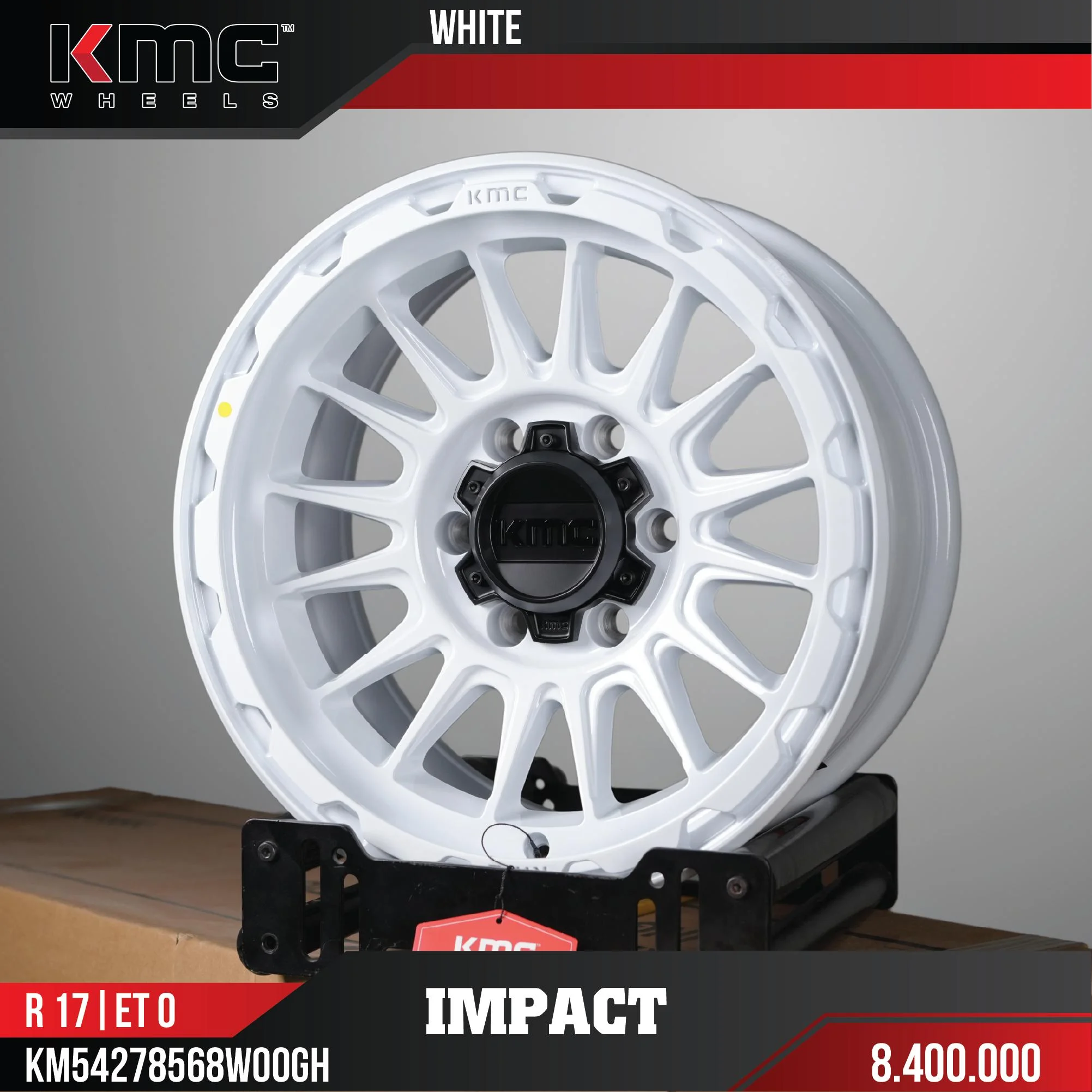 Mâm KMC 17inch ET0 Impact White KM54278568WOOGH
