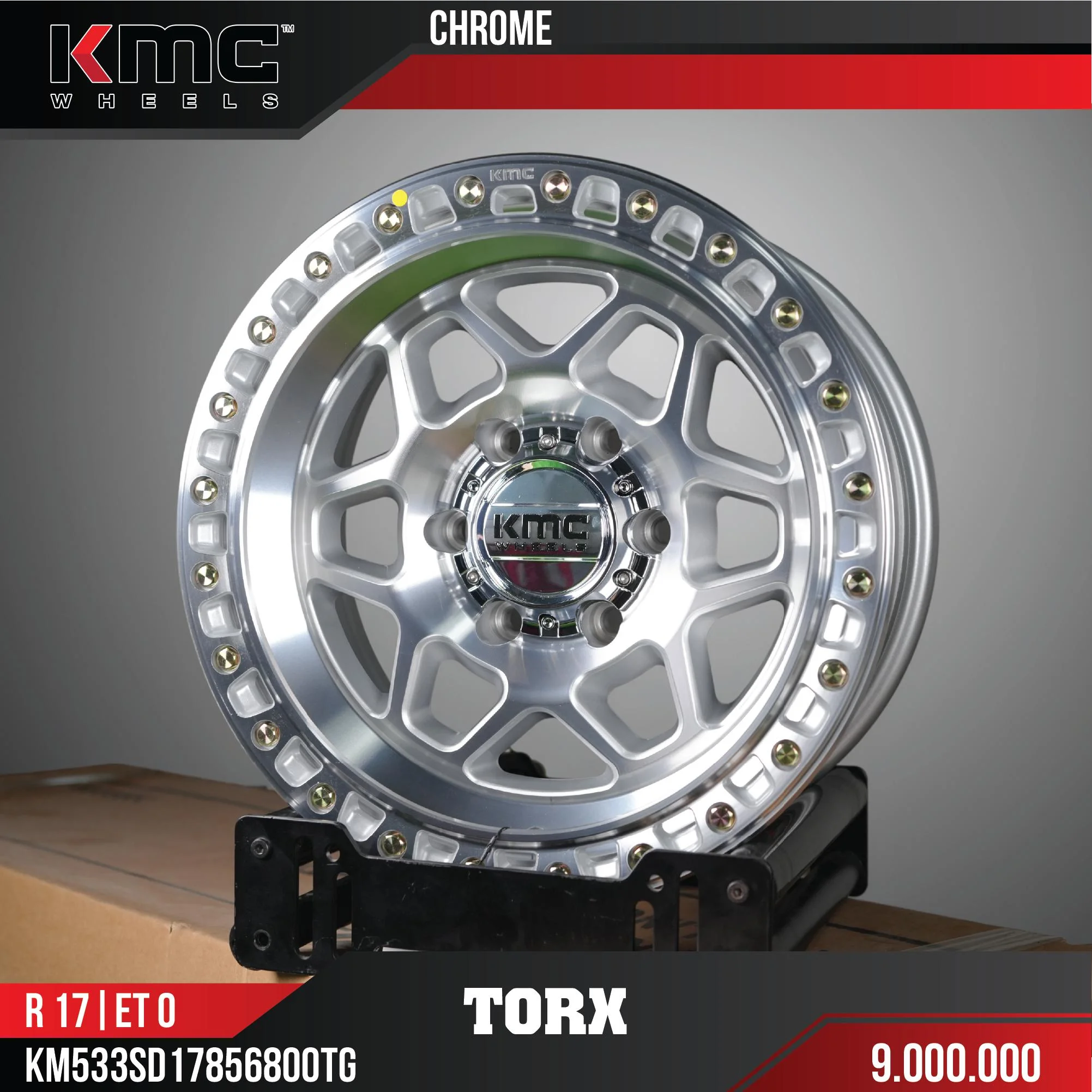 Mâm KMC 17inch ET0 TORX Chrome KM533SD17856800TG